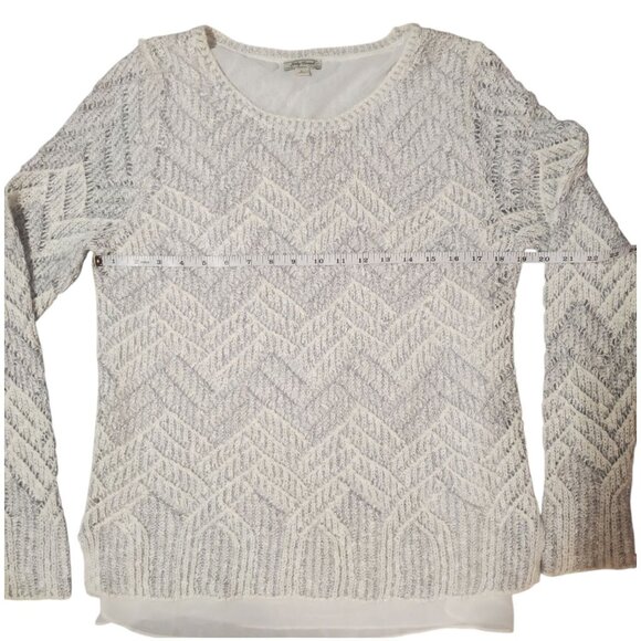 Lucky Brand Sweater Womens Large Beige Cable Knit Layered Pullover - Picture 6 of 12